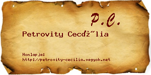 Petrovity Cecília névjegykártya